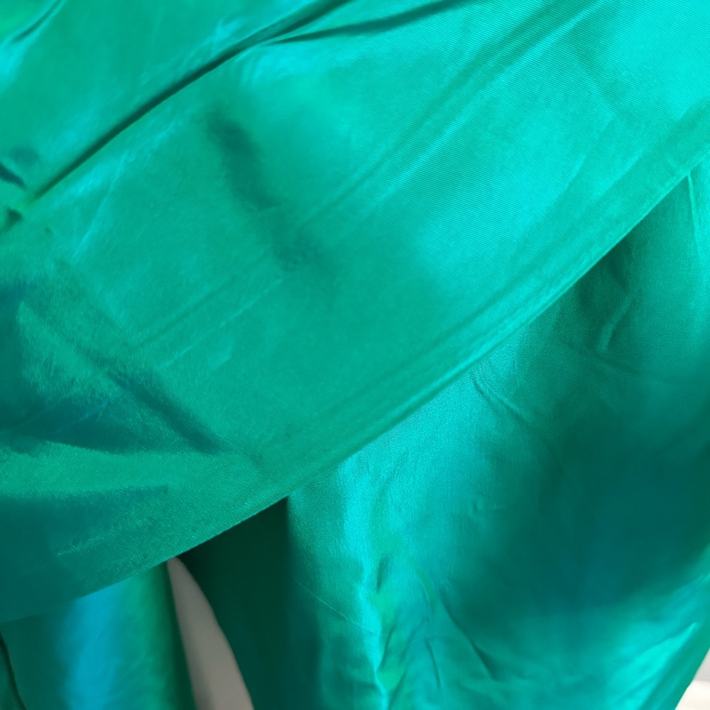 Vtg Emerald Green Ruched Sweetheart Sheath Dress 8 - Picture 7 of 9
